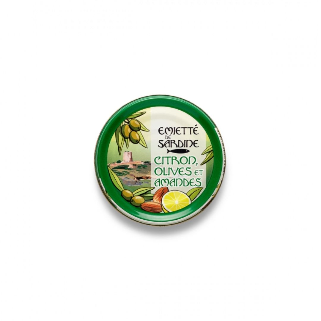 Émietté de Sardines „Zitrone, Oliven, Mandeln"