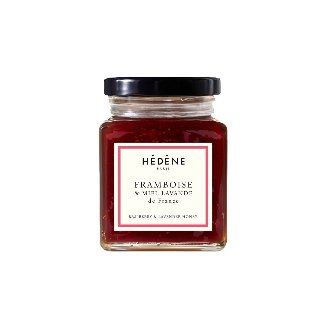 Zubereitung aus Himbeeren und Lavendelhonig