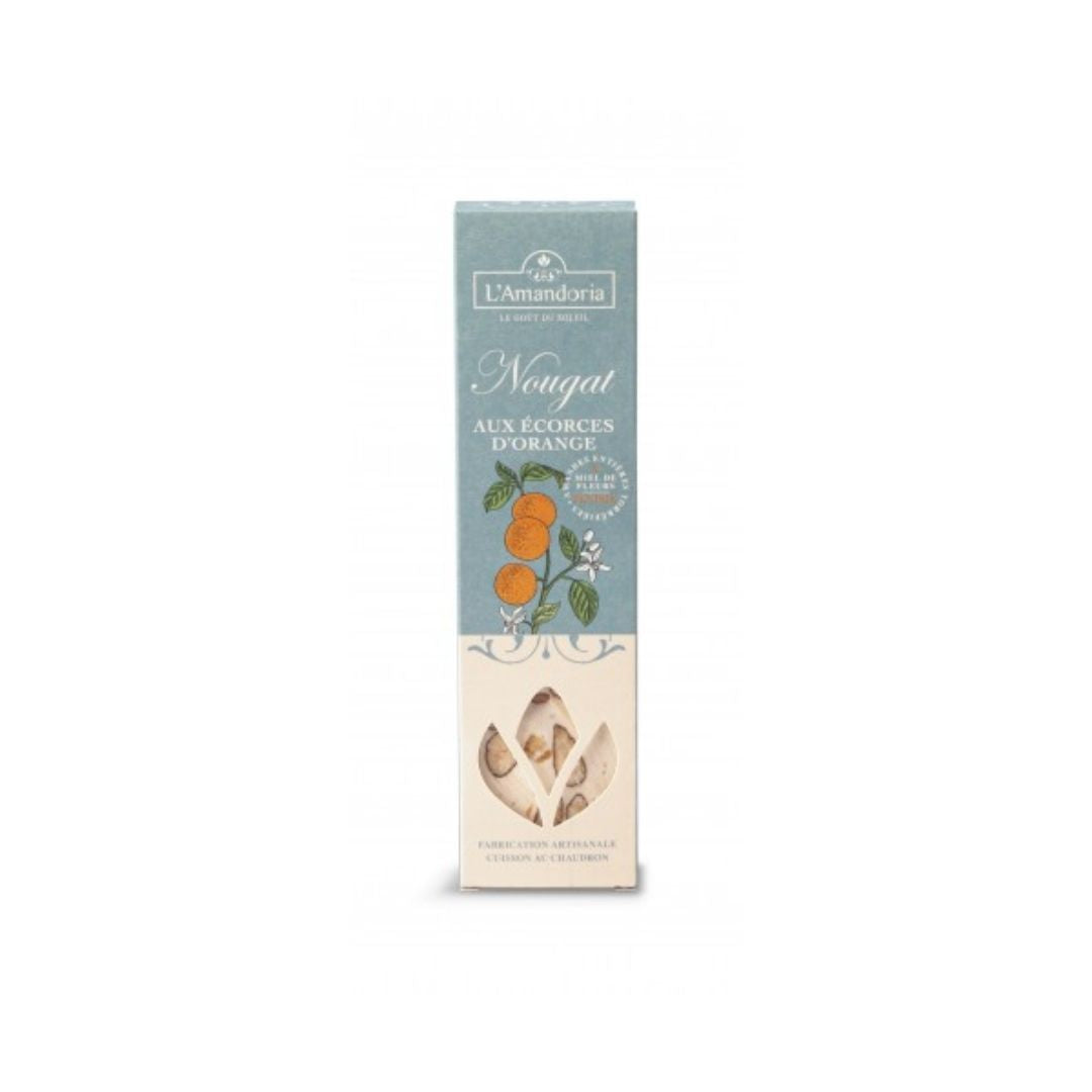 Weißer Nougat mit Orangenschalen – Riegel