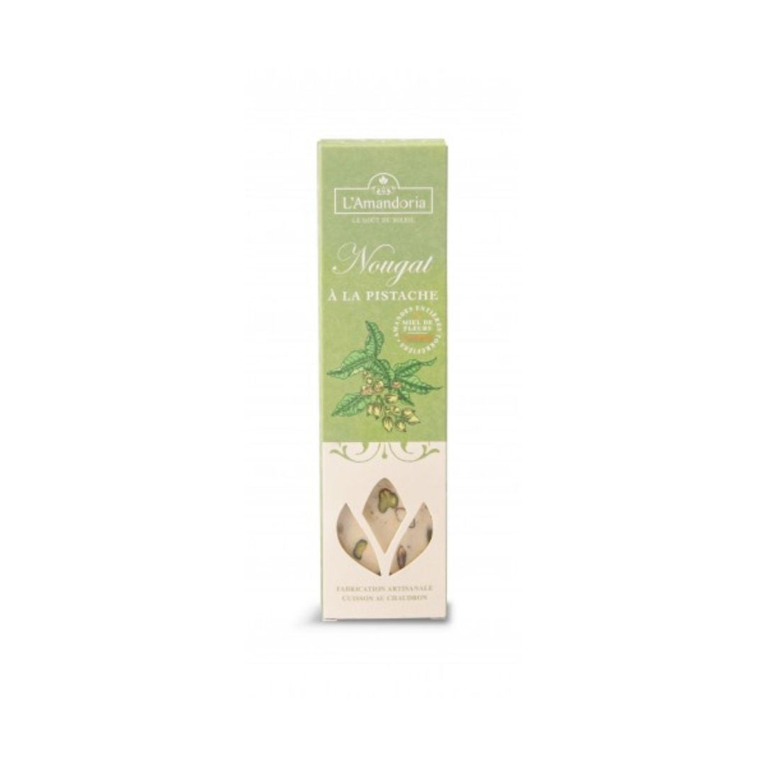 Weißer Nougat mit Pistazien – Riegel