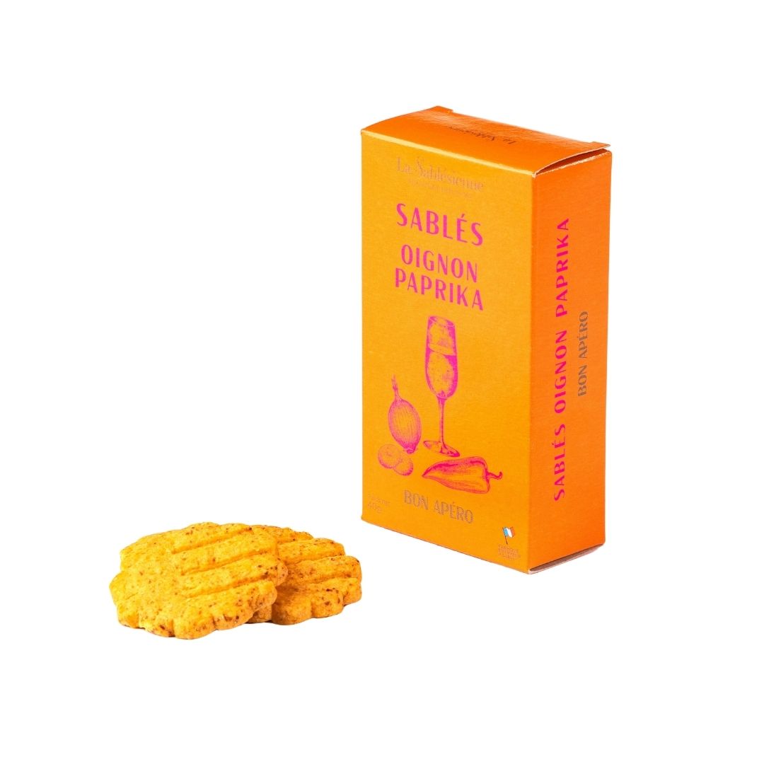Salzige Sablés mit Zwiebel und Paprika