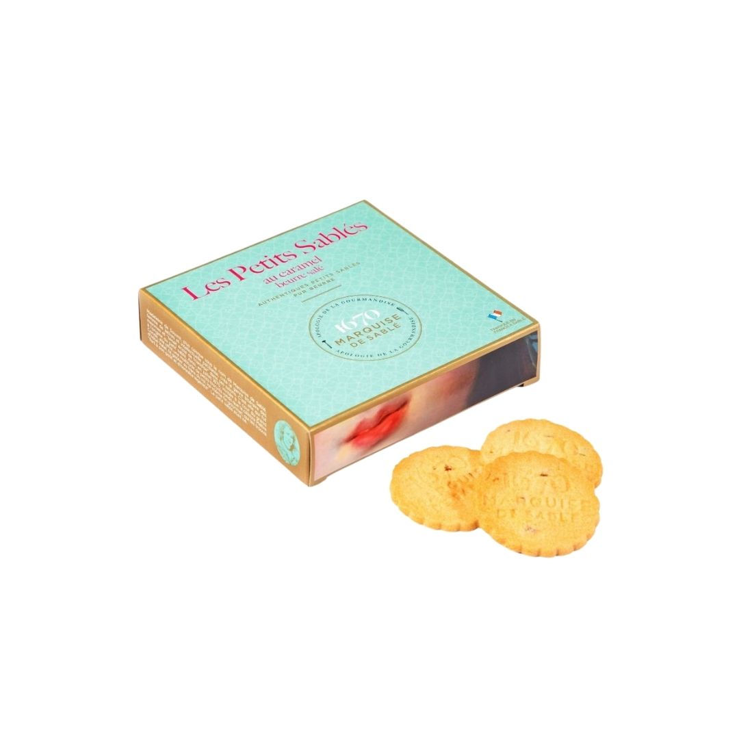 Süße Sablés mit Karamellstückchen und gesalzener Butter – Etui