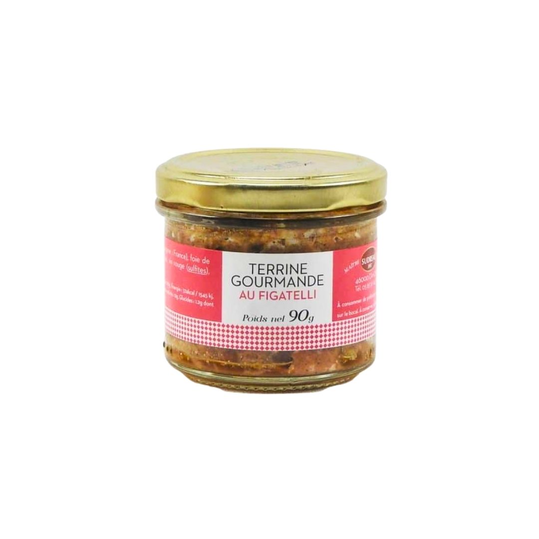 Terrine mit Figatelli (korsische Leberwurst) – Glas