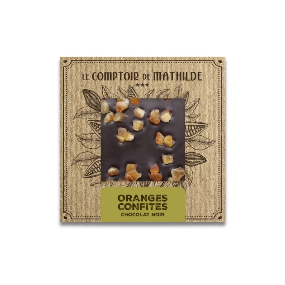 Schokoladentafel "Oranges confites" (Bitterschokolade)
