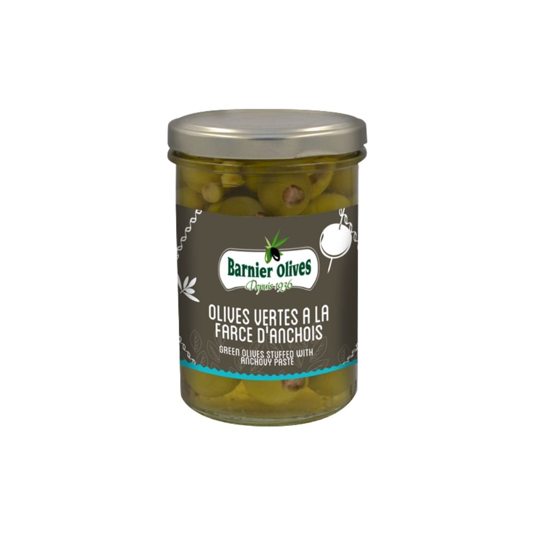 Grüne Oliven gefüllt mit Anchovis