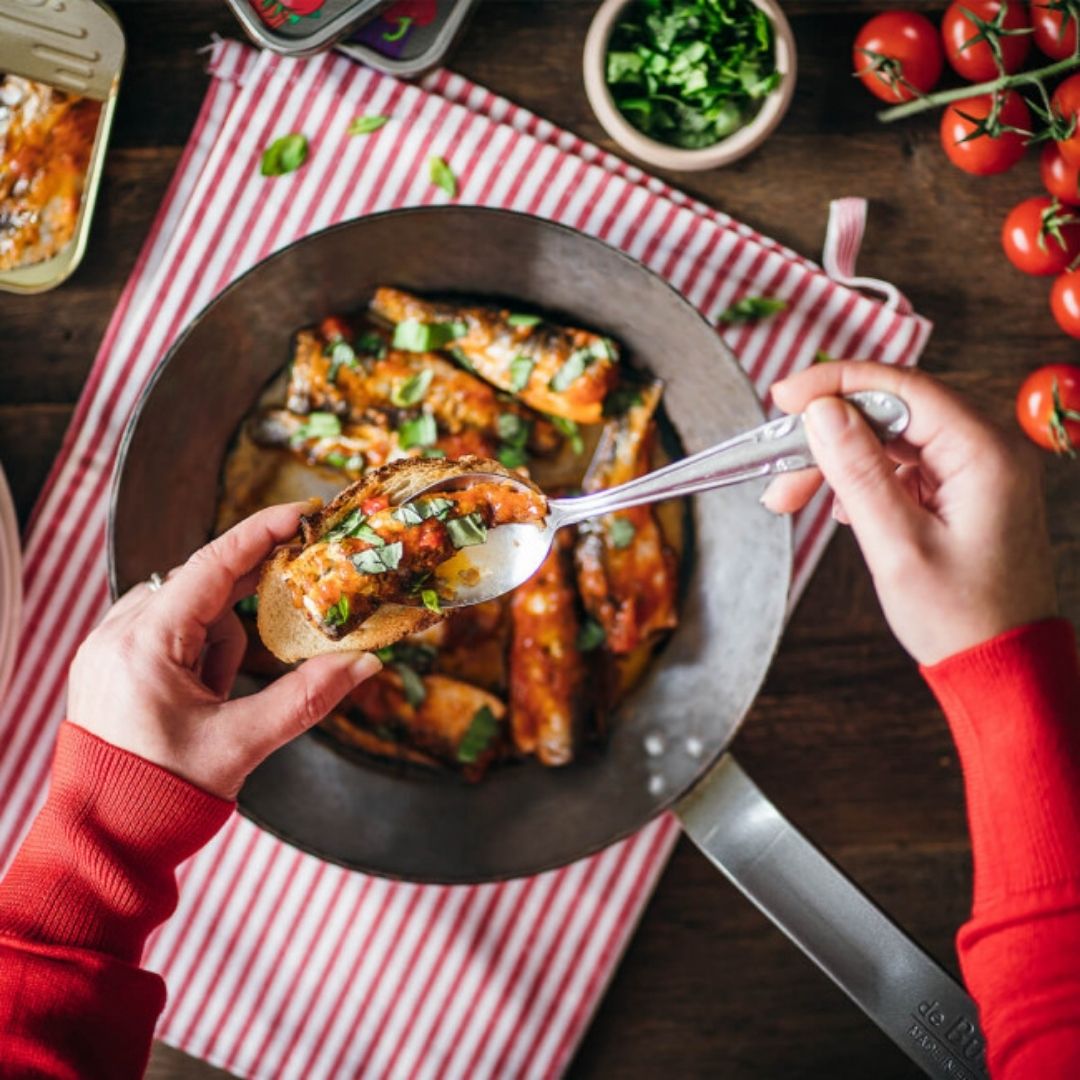 Sardinen mit Tomaten & Pistou zum Braten