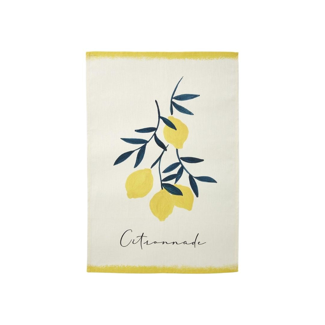 Geschirrtuch „Citronnade" – bedruckt 54% Baumwolle / 46% Leinen