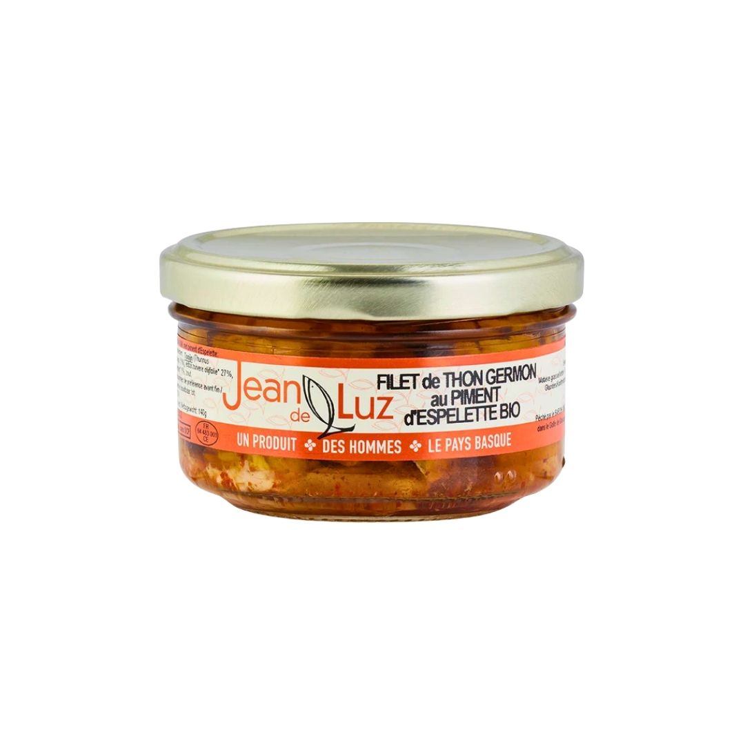 Thunfisch Germon-Filet in nativem BIO-Olivenöl mit BIO-Piment d'Espelette AOP