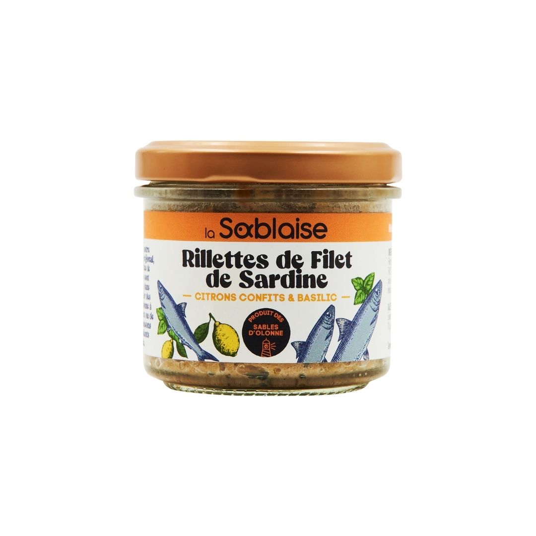 Sardinenrillette mit eingelegten Zitronen und Basilikum