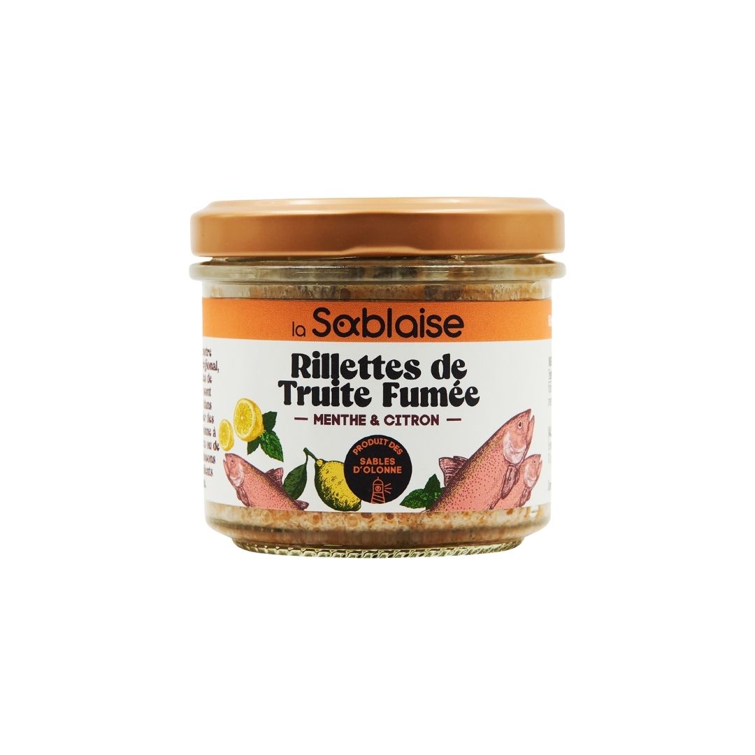 Rillette aus geräucherter Forelle mit Minze und Zitrone