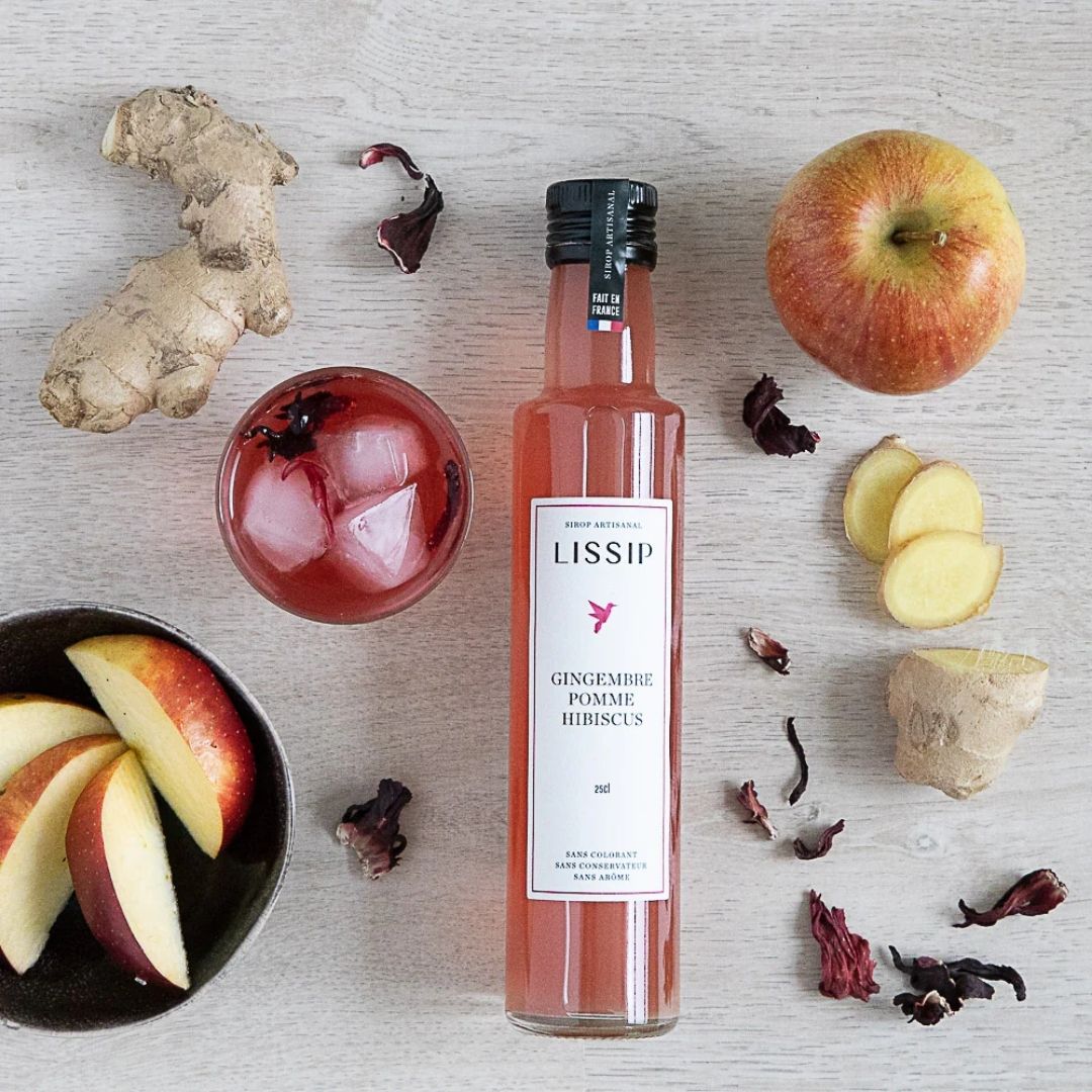 Ingwer-Sirup mit Apfel & Hibiskus
