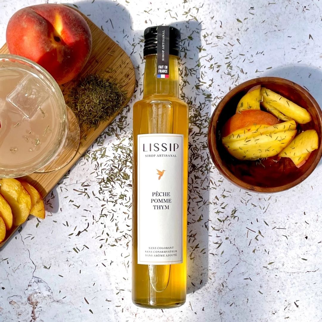 Pfirsich-Sirup mit Apfel & Thymian