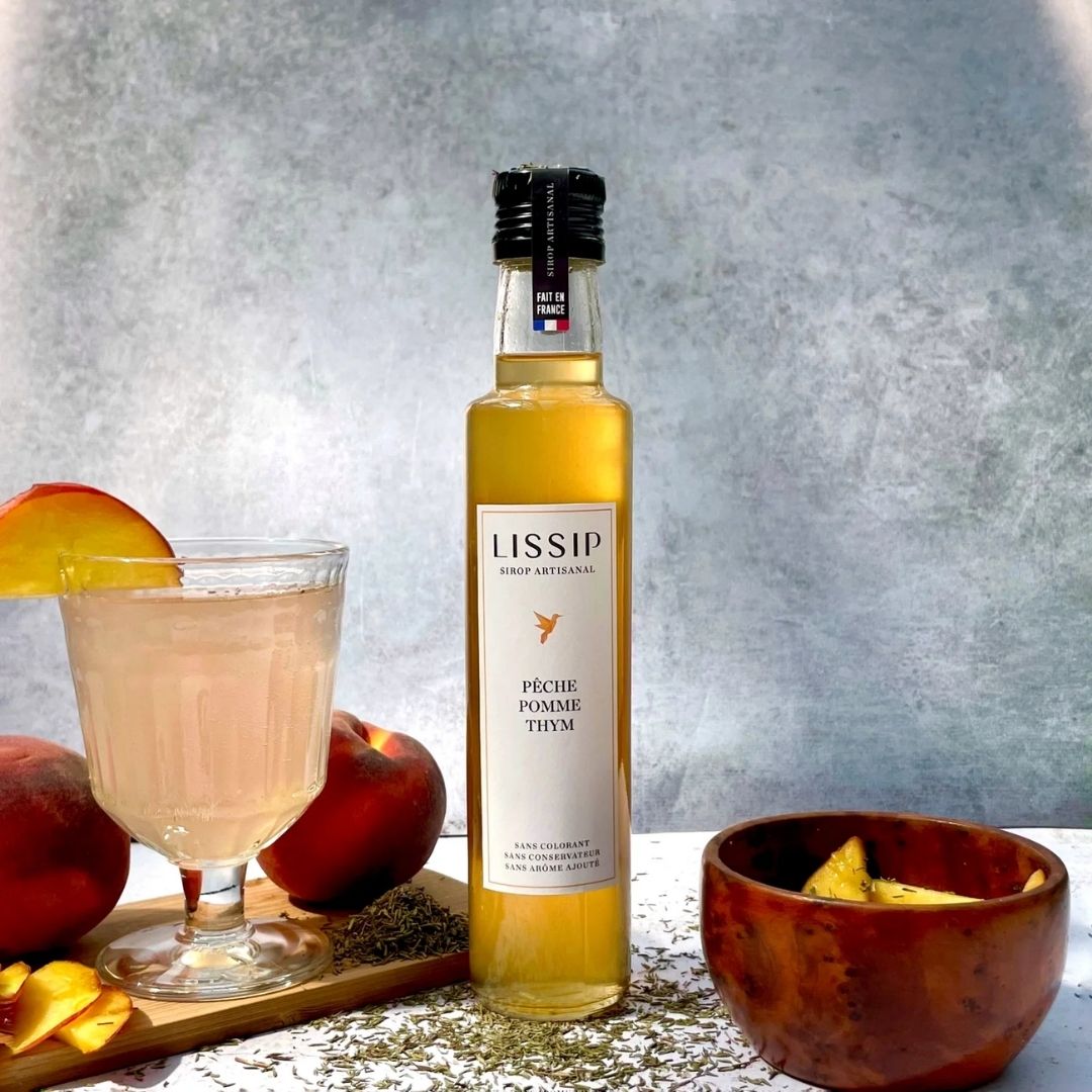 Pfirsich-Sirup mit Apfel & Thymian