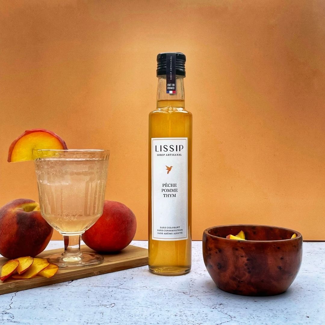 Pfirsich-Sirup mit Apfel & Thymian