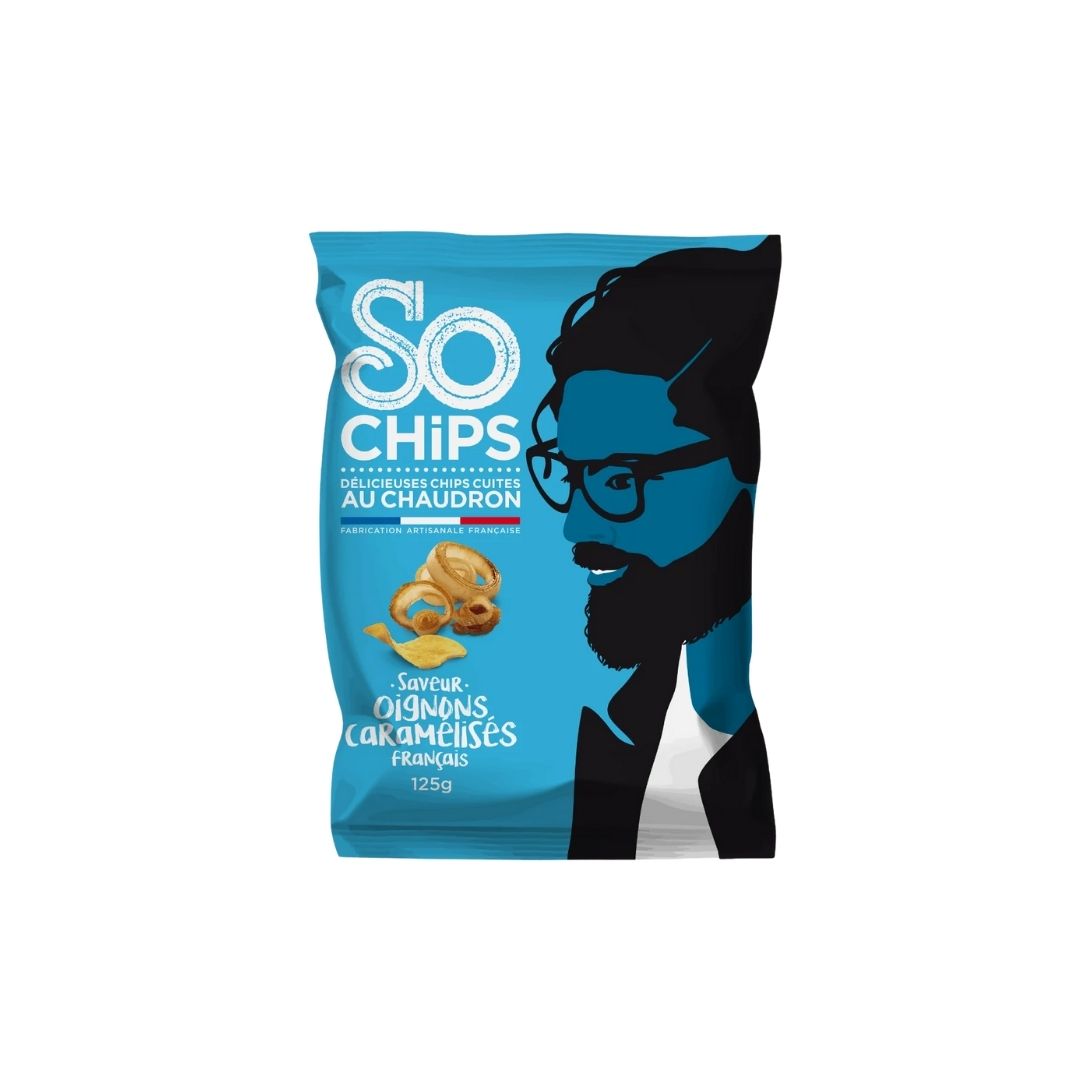 Chips mit karamellisierten Zwiebeln