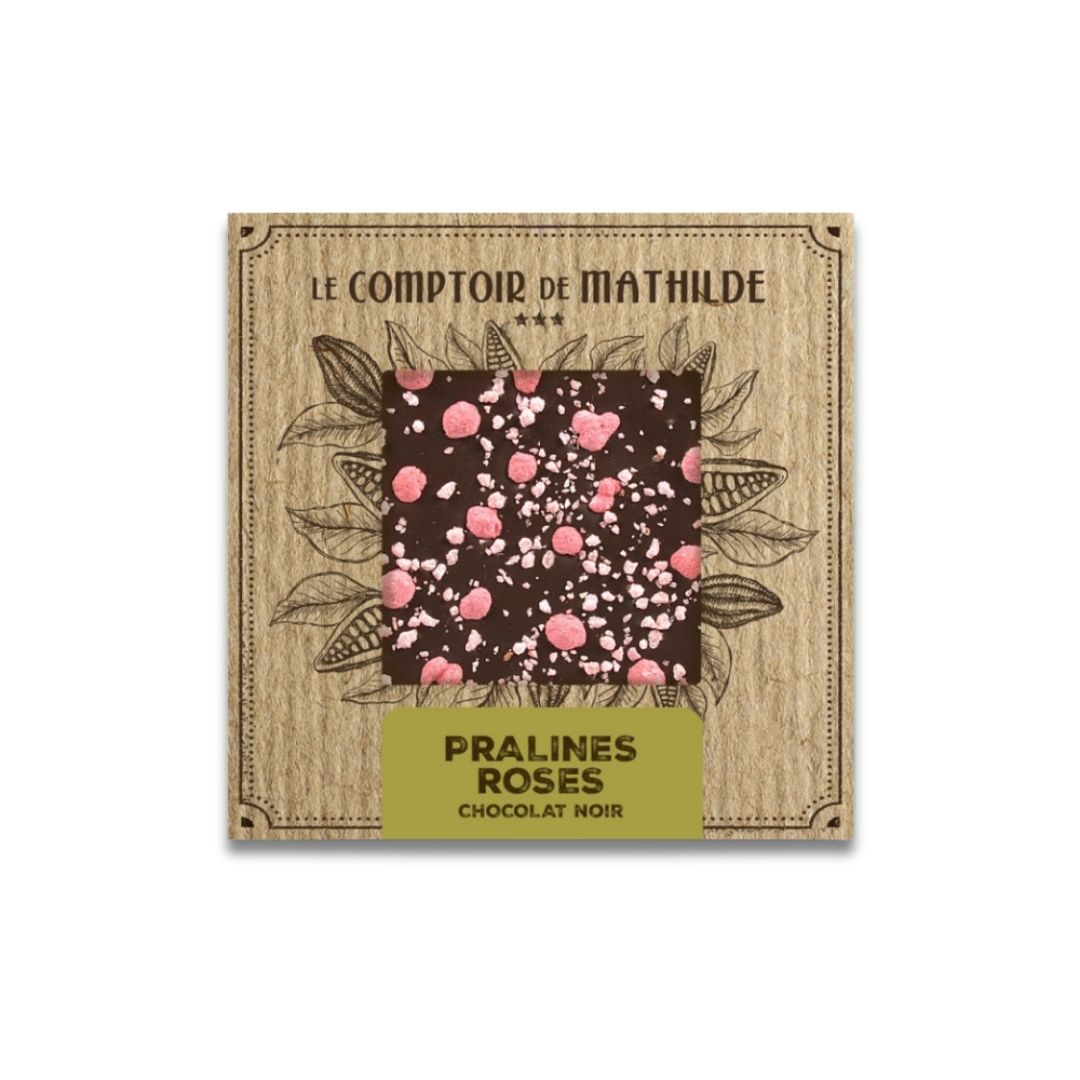 Schokoladentafel "Pralines Roses de Lyon" (Bitterschokolade)